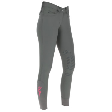 Calça Janne x PinkRibbon com grip nos joelhos para mulher Covalliero Grafite Cinzento