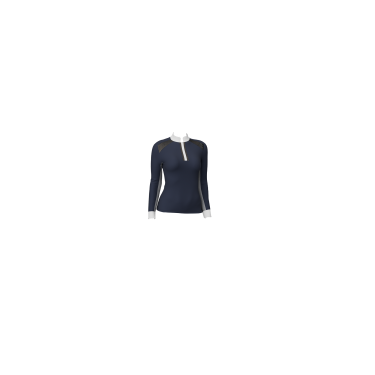 Camisa de competição LeMieux Camille de mangas compridas Marinho modelo antigo Camisa de competição LeMieux Camille de mangas compridas Marinho modelo antigo