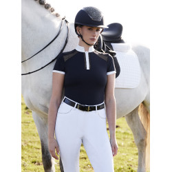 Polo de competição LeMieux Camille de mangas curtas Marinho modelo antigo Azul-marinho