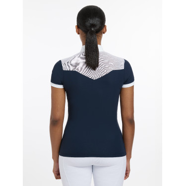 Polo de competição Emily LeMieux de mangas curtas Marinho modelo antigo Polo de competição Emily LeMieux de mangas curtas Marinho modelo antigo