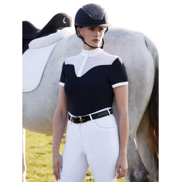 Polo de competição Emily LeMieux de mangas curtas Marinho modelo antigo Polo de competição Emily LeMieux de mangas curtas Marinho modelo antigo