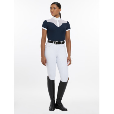 Polo de competição Emily LeMieux de mangas curtas Marinho modelo antigo Polo de competição Emily LeMieux de mangas curtas Marinho modelo antigo