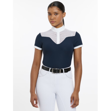 Polo de competição Emily LeMieux de mangas curtas Marinho modelo antigo Polo de competição Emily LeMieux de mangas curtas Marinho modelo antigo