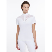 Polo de competição Emily LeMieux de mangas curtas Branco modelo antigo