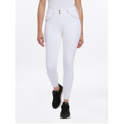Calça LeMieux Lottie com fundo integral em camurça Branco Calça LeMieux Lottie com fundo integral em camurça Branco