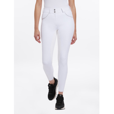 Calça LeMieux Lottie com fundo integral em camurça Branco Calça LeMieux Lottie com fundo integral em camurça Branco