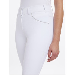 Calça LeMieux Lottie com fundo integral em camurça Branco Calça LeMieux Lottie com fundo integral em camurça Branco