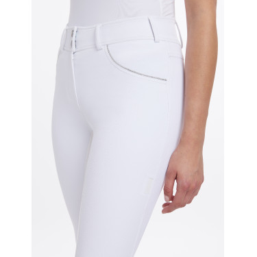 Calça LeMieux Lottie com fundo integral em camurça Branco Calça LeMieux Lottie com fundo integral em camurça Branco