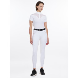Calça LeMieux Lottie com fundo integral em camurça Branco Calça LeMieux Lottie com fundo integral em camurça Branco