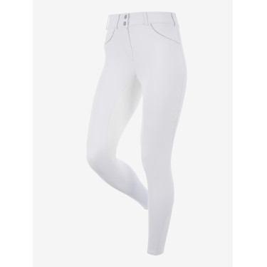 Calça LeMieux Lottie com fundo integral em camurça Branco Calça LeMieux Lottie com fundo integral em camurça Branco