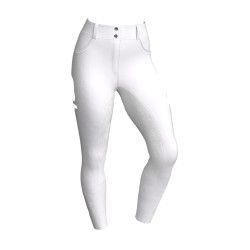 Calça LeMieux Lottie com fundo integral em camurça Branco Calça LeMieux Lottie com fundo integral em camurça Branco