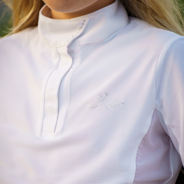 Camisa de competição HV Polo Laura infantil Branco