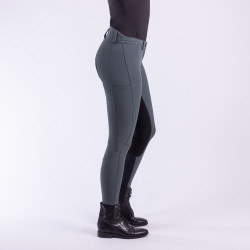 Calça de equitação Easy Rider Queen Diamond com fundo de camurça Castor sombrio Cinzento Calça de equitação Easy Rider Queen Diamond com fundo de camurça Castor sombrio Cinzento