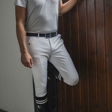 Calça de equitação sem costura com grips nos joelhos masculino KLkoa Kingsland Calça de equitação sem costura com grips nos joelhos masculino KLkoa Kingsland