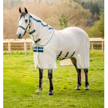 Capa anti-moscas Horseware Amigo Bug Buster Giz branco / marinho / neblina Capa anti-moscas Horseware Amigo Bug Buster Giz branco / marinho / neblina