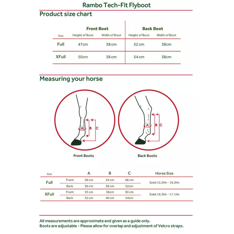 Polainas anti-moscas Horseware Rambo Tech-Fit Polainas anti-moscas Horseware Rambo Tech-Fit