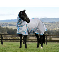 Capa anti-moscas Combo Weatherbeeta ComFiTec Hexi Shield Prata / azul-marinho Capa anti-moscas Combo Weatherbeeta ComFiTec Hexi Shield Prata / azul-marinho