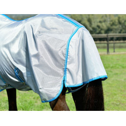 Capa anti-moscas Combo Weatherbeeta ComFiTec Hexi Shield Prata / azul-marinho Capa anti-moscas Combo Weatherbeeta ComFiTec Hexi Shield Prata / azul-marinho