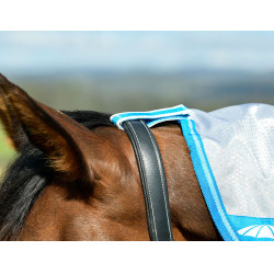 Capa anti-moscas Combo Weatherbeeta ComFiTec Hexi Shield Prata / azul-marinho Capa anti-moscas Combo Weatherbeeta ComFiTec Hexi Shield Prata / azul-marinho