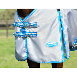 Capa anti-moscas Combo Weatherbeeta ComFiTec Hexi Shield Prata / azul-marinho Capa anti-moscas Combo Weatherbeeta ComFiTec Hexi Shield Prata / azul-marinho