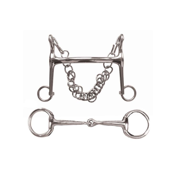 Conjunto de embocaduras de bridão e weymouth Korsteel Conjunto de embocaduras de bridão e weymouth Korsteel