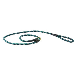 Trela para cão Weatherbeeta de couro e corda Verde caçador / castanho
