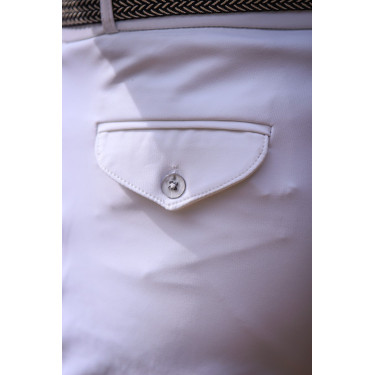 Calça de equitação masculina Jump'In Super X Branco