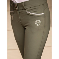 Calça de equitação júnior para menina Marie Jump'In Caqui Kaki Calça de equitação júnior para menina Marie Jump'In Caqui Kaki
