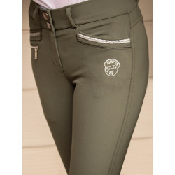 Calça de equitação júnior para menina Marie Jump'In Caqui Kaki