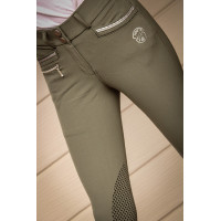 Calça de equitação júnior para menina Marie Jump'In Caqui Kaki