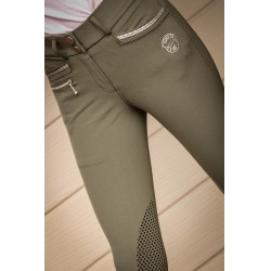 Calça de equitação júnior para menina Marie Jump'In Caqui Kaki