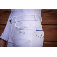 Calça de equitação júnior unissex Sacha Jump'In Branco