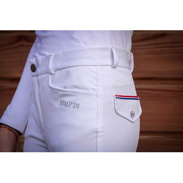Calça de equitação júnior unissex Sacha Jump'In Branco Calça de equitação júnior unissex Sacha Jump'In Branco