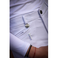 Calça de equitação júnior unissex Sacha Jump'In Branco