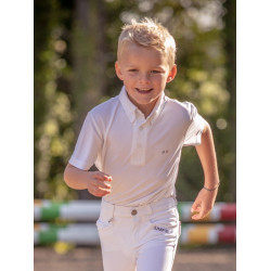 Polo de competição Jump'In de mangas curtas Gaston Branco