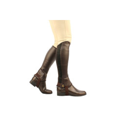 Mini-chaps em couro Saxon Equileather Mini-chaps em couro Saxon Equileather