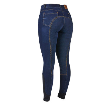 Calça de equitação feminina Dublin Shona com culote completo em camurça Calça de equitação feminina Dublin Shona com culote completo em camurça