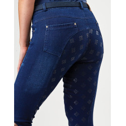 Calça Dublin denim feminina Shona Full Grip Silicone Print Denim azul claro Azul-marinho