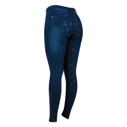 Calça Dublin denim feminina Shona Full Grip Silicone Print Denim azul claro Azul-marinho