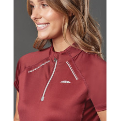 Polo de manga curta Weatherbeeta Victoria Premium feminino Bordéus Bordô Polo de manga curta Weatherbeeta Victoria Premium feminino Bordéus Bordô