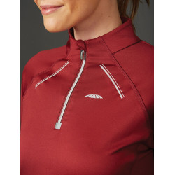 Polo de manga curta Weatherbeeta Victoria Premium feminino Bordéus Bordô Polo de manga curta Weatherbeeta Victoria Premium feminino Bordéus Bordô