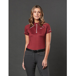 Polo de manga curta Weatherbeeta Victoria Premium feminino Bordéus Bordô Polo de manga curta Weatherbeeta Victoria Premium feminino Bordéus Bordô