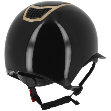 Capacete Equithème Airy LM Preto brilhante / ouro rosa