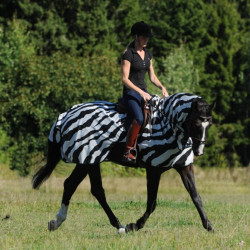 Capa anti-moscas Zebra Bucas Buzz-Off Riding Capa anti-moscas Zebra Bucas Buzz-Off Riding