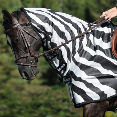 Capa anti-moscas Zebra Bucas Buzz-Off Riding Capa anti-moscas Zebra Bucas Buzz-Off Riding