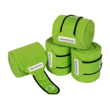 Bandagens de polo com fecho de velcro Trim em conjunto de 4 Equestro Limão / preto Amarelo