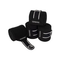 Bandas de polo transpirables Diamond por 4 Equestro Preto
