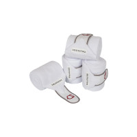 Bandagens de polo respiráveis pônei Trim em conjunto de 4 Equestro Branco / vermelho / cinza Bandagens de polo respiráveis pônei Trim em conjunto de 4 Equestro Branco / vermelho / cinza