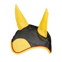 Touca anti-moscas em algodão e microfibra Equestro Preto / vermelho / amarelo
