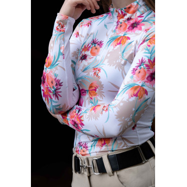 T-shirt técnico HKM Flower de mangas compridas T-shirt técnico HKM Flower de mangas compridas